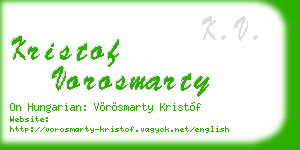 kristof vorosmarty business card
